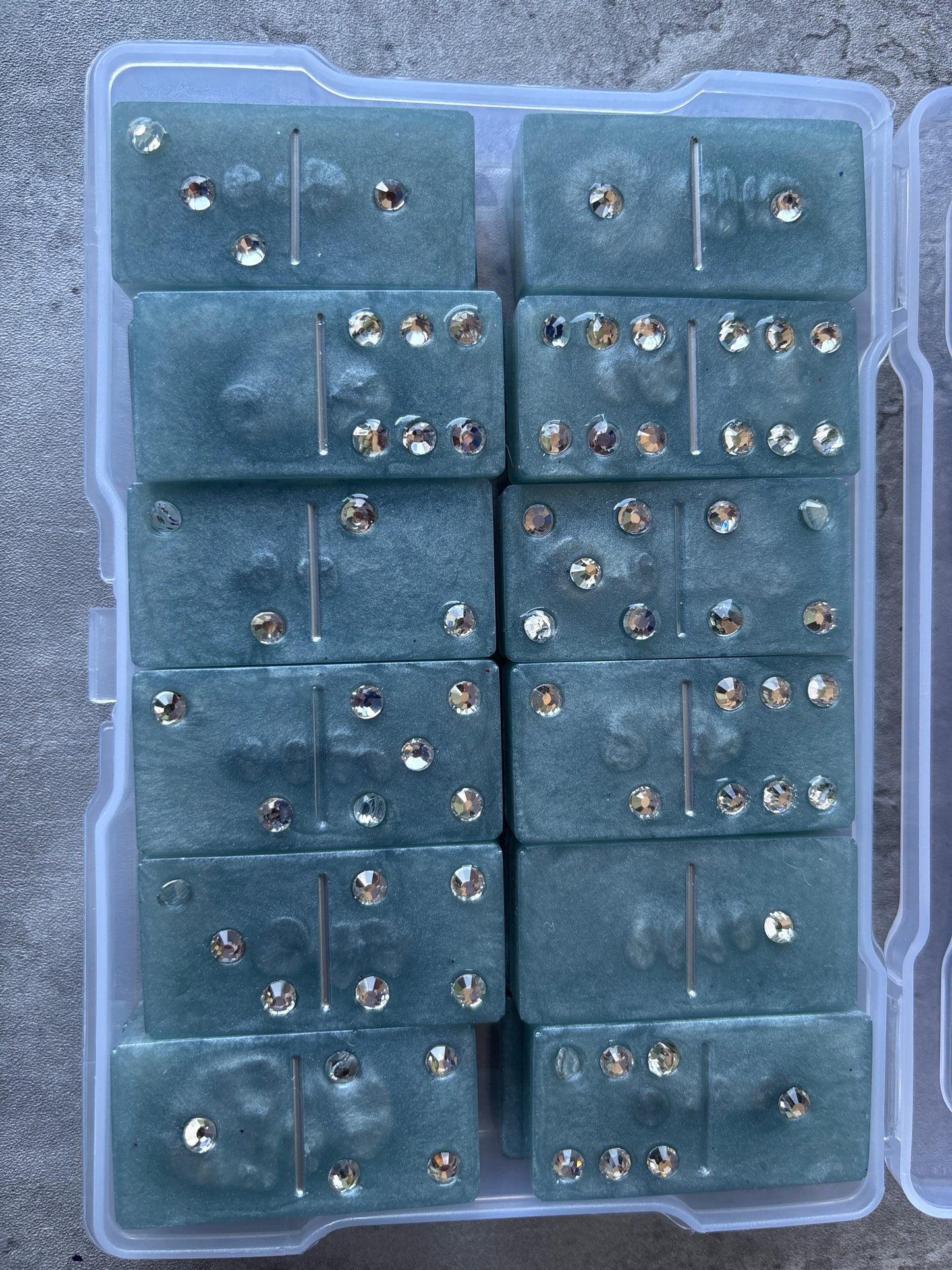 Sky Blue 28pc Rhinestone Domino Set