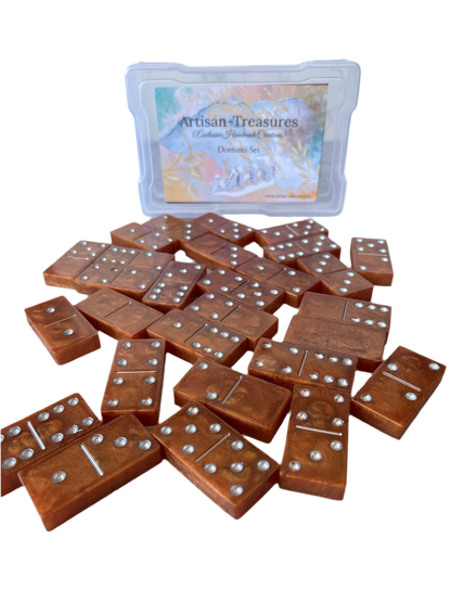 Rusty Brown 28 pc Dominoes Set