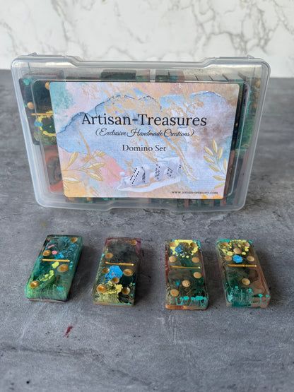 Multi-Color 28-Piece Resin Domino Set