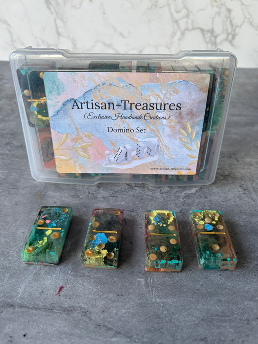 Multi-Color 28-Piece Resin Domino Set