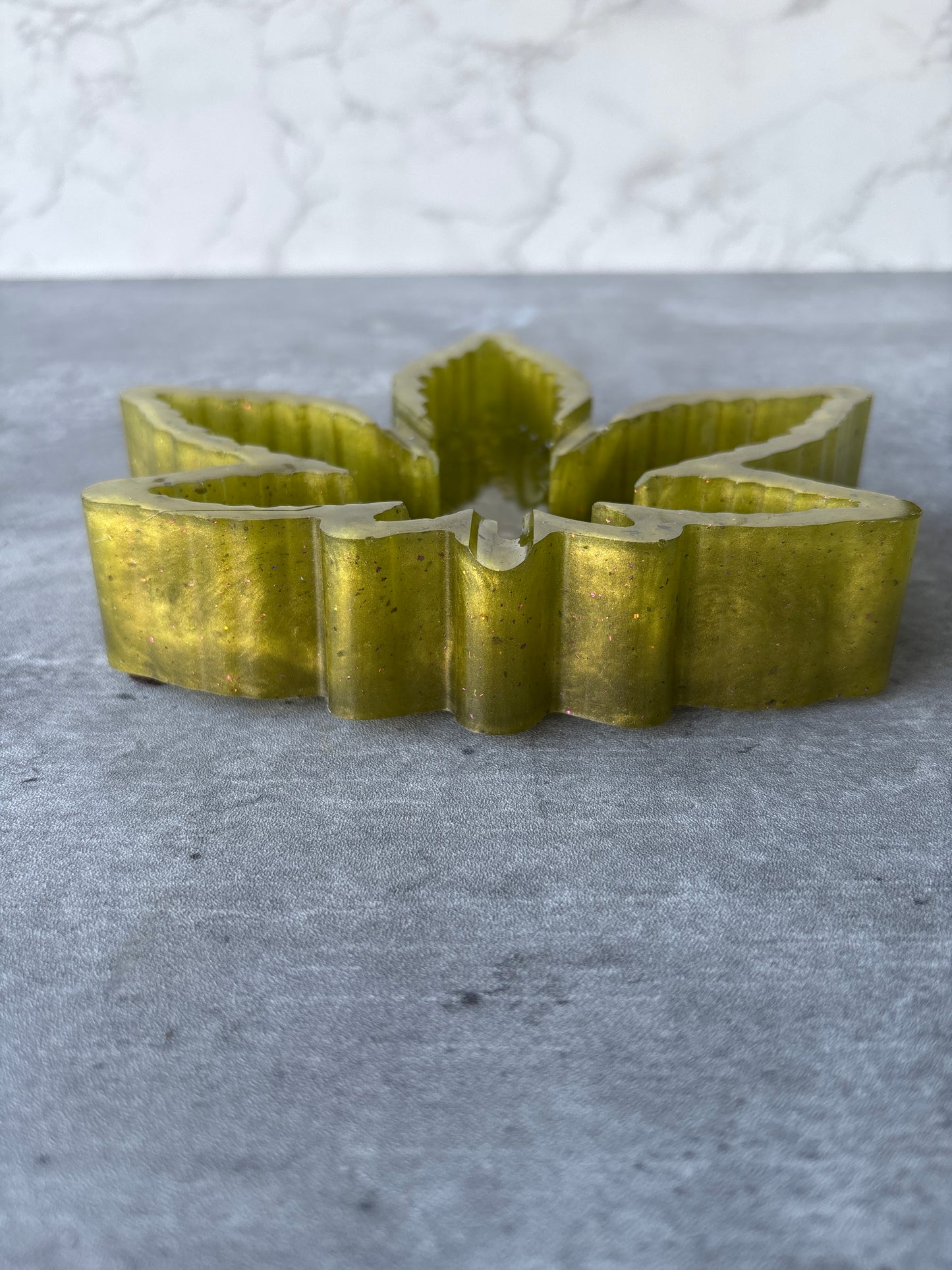 Green Maple Leaf Resin Ashtray/Jewelry Holder