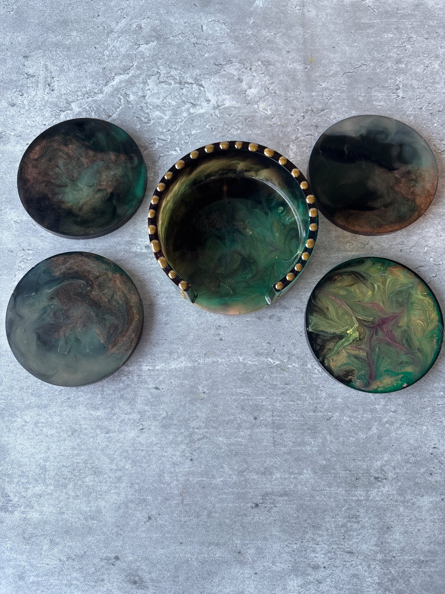 5pc Round Coaster Set