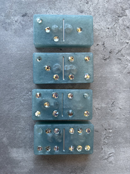 Sky Blue 28pc Rhinestone Domino Set