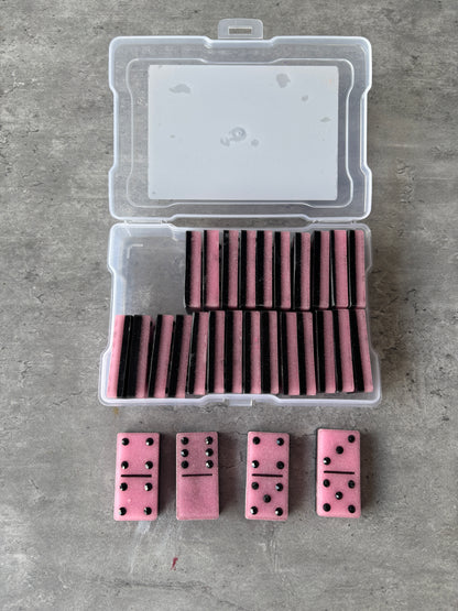 Pink & Black Dominoes Game