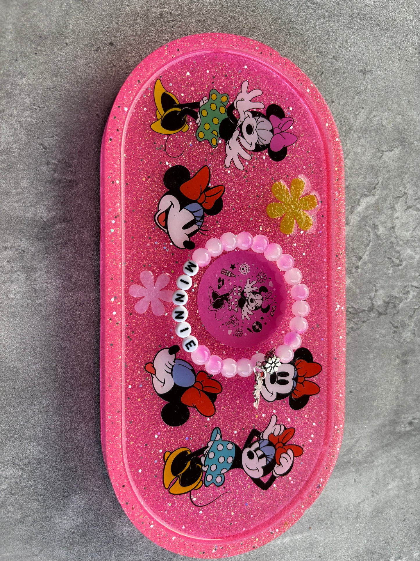 Minnie Mouse Trinket Tray & Bracelet