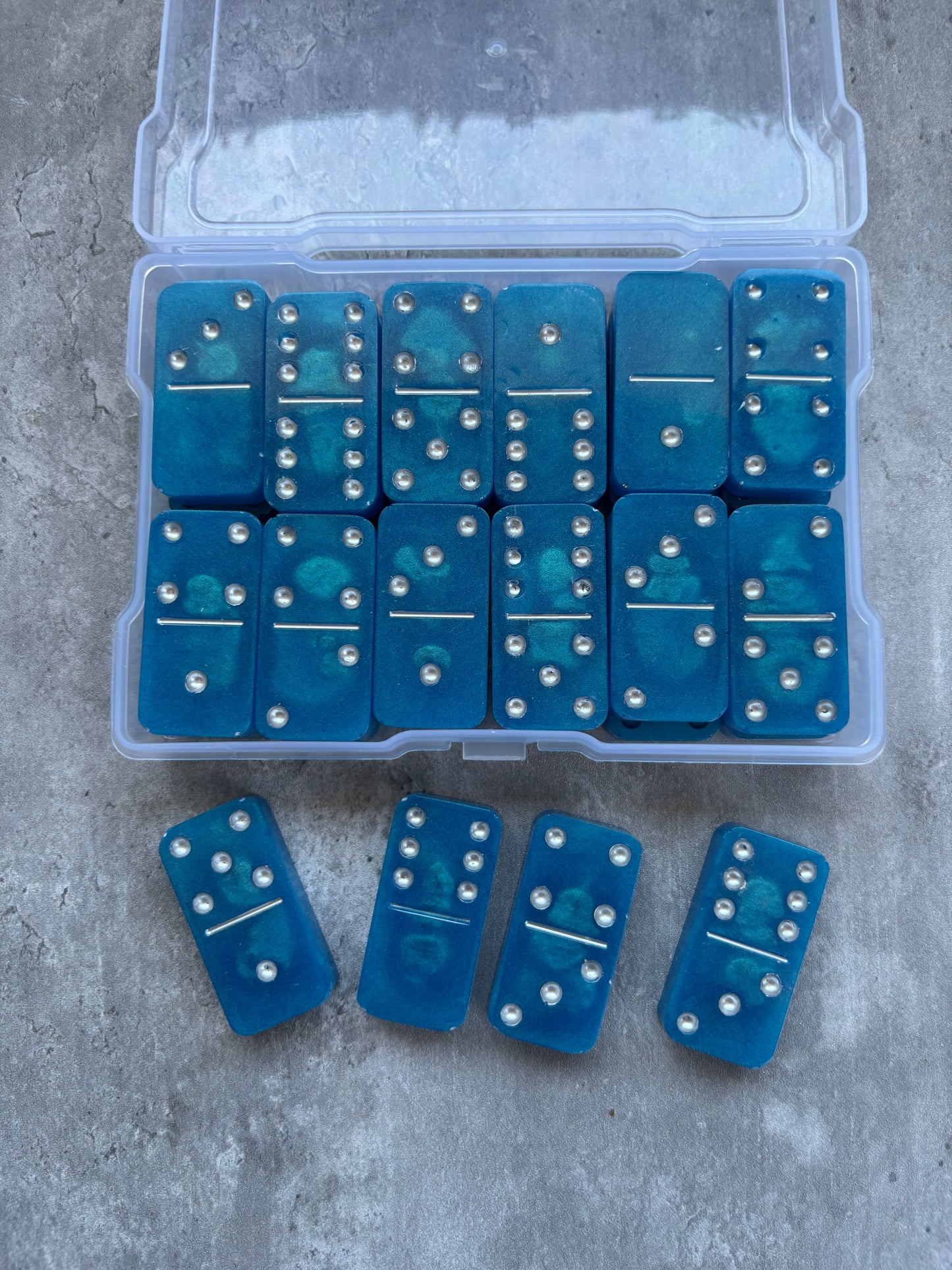 Game Night Blue 28 pc Dominos