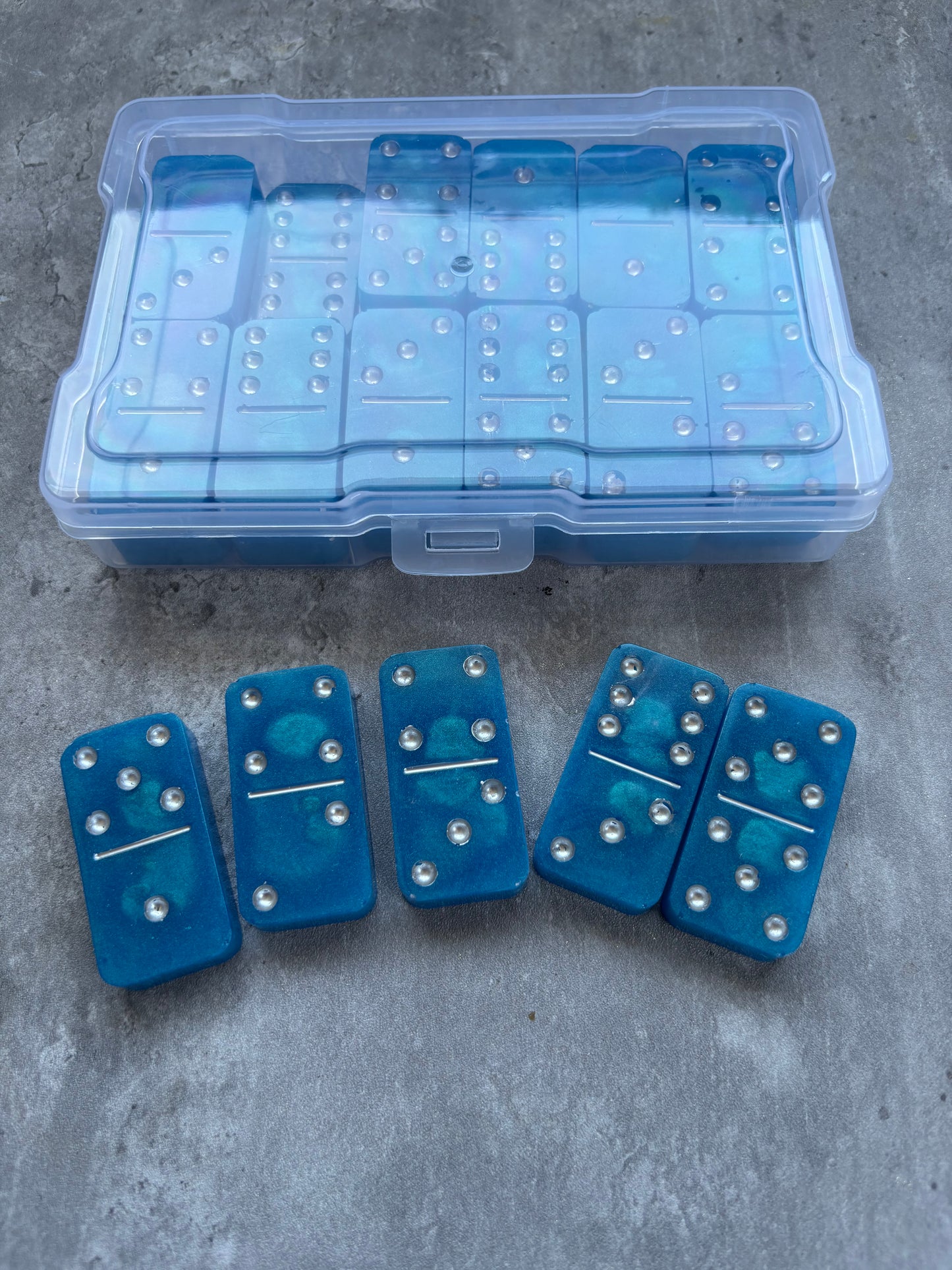 Game Night Blue 28 pc Dominos