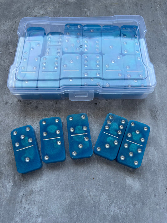Game Night Blue 28 pc Dominos