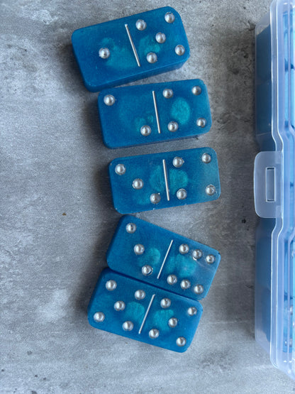 Game Night Blue 28 pc Dominos